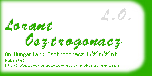 lorant osztrogonacz business card